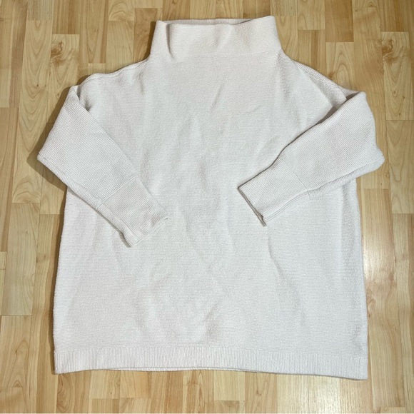 Free People Oversized White Ribbed Tunic Sweater Cowl Neck Womens White XS - Picture 2 of 8